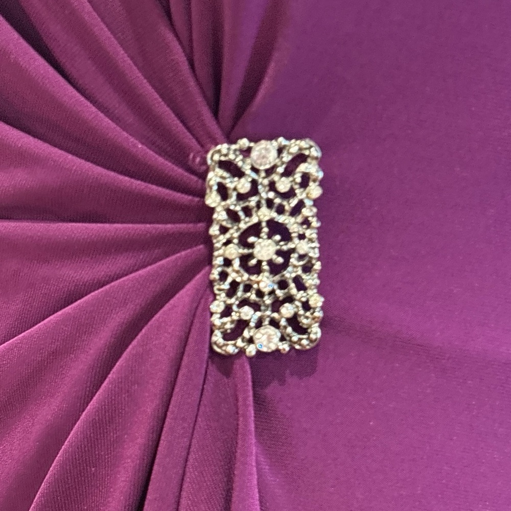 NWOT 90s AMERICAN LIVING PURPLE BODYCON DRESS W RHINESTONE DETAIL @ WAIST SZ 8 - Picture 6 of 8